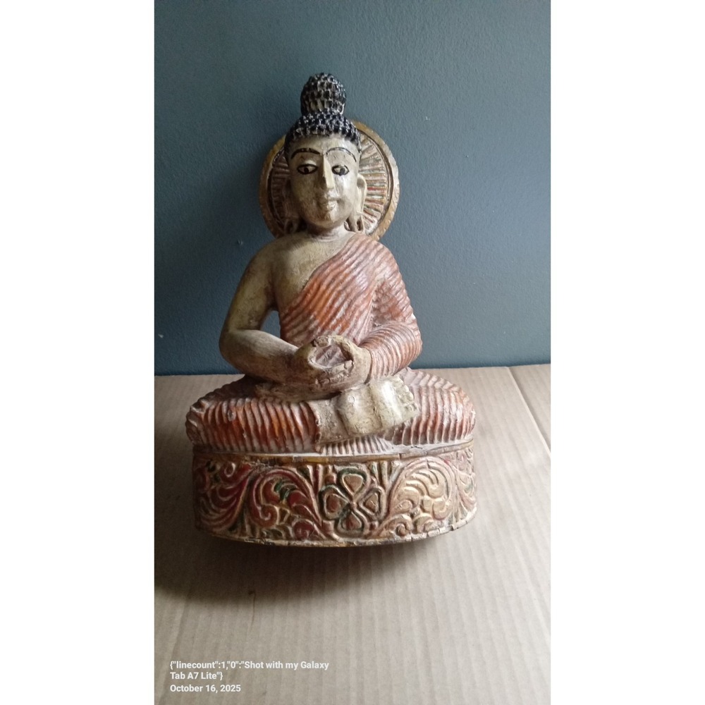 Vintage Buddha Statue Figurine‎ Meditating Religious Decor Altar Home